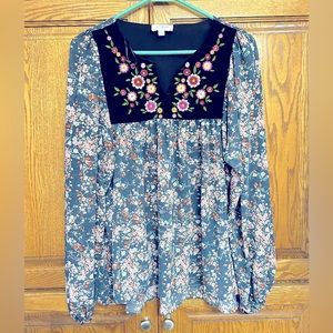 Umgee Floral Blouse